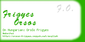 frigyes orsos business card