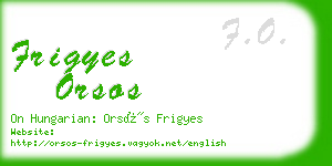 frigyes orsos business card